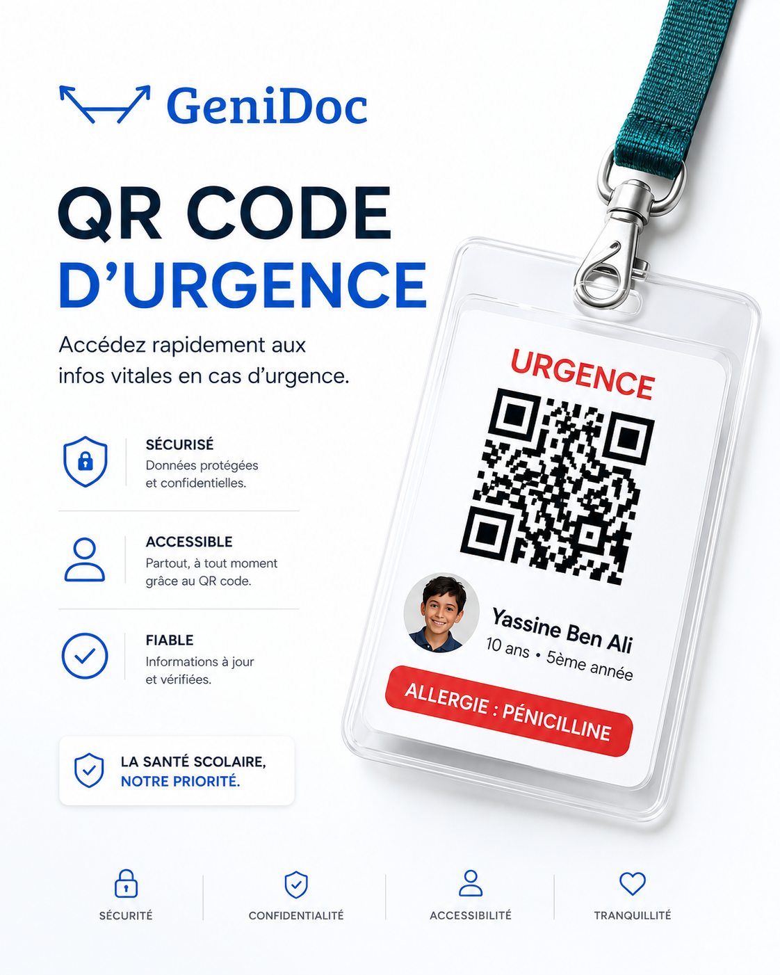 QR code d'urgence GeniDoc Hayat