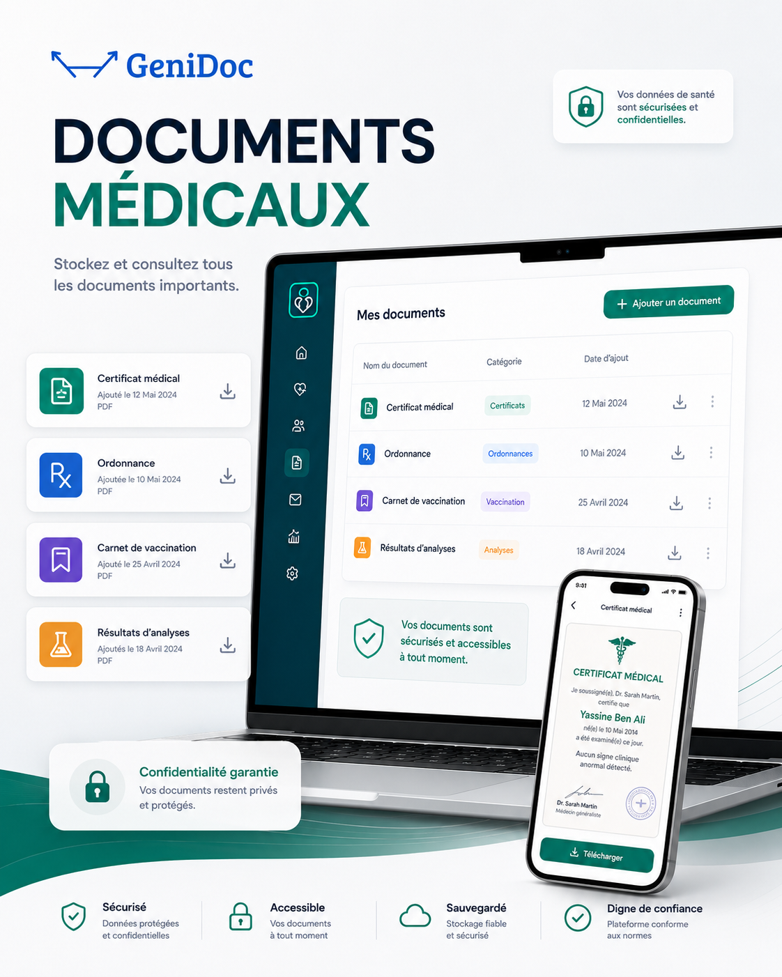 Documents médicaux GeniDoc Hayat