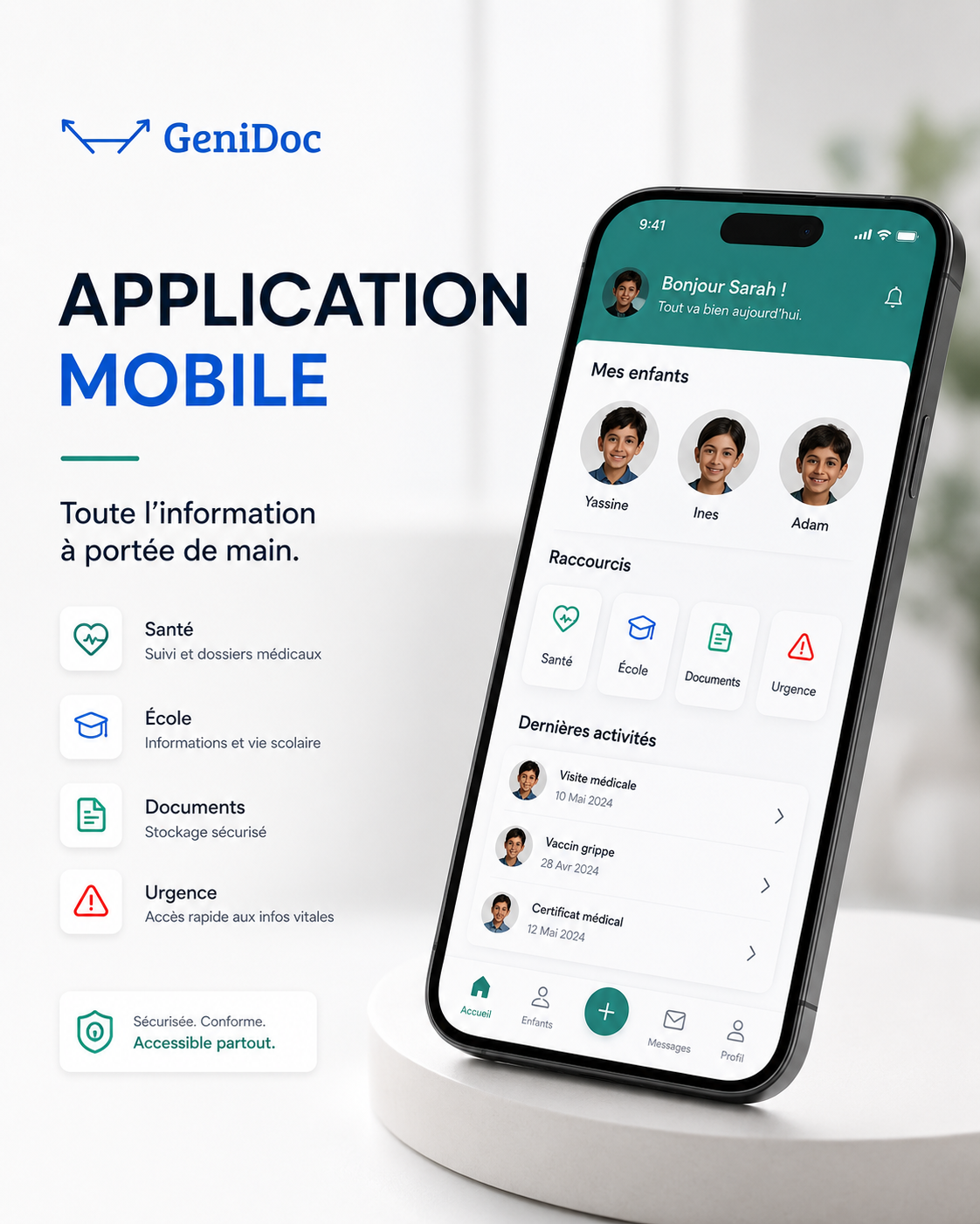 Application mobile parent GeniDoc Hayat