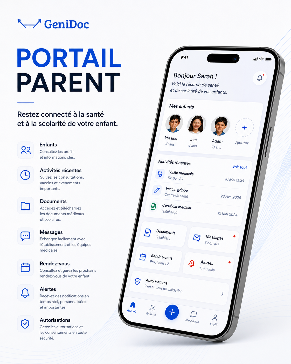 Portail parent GeniDoc Hayat